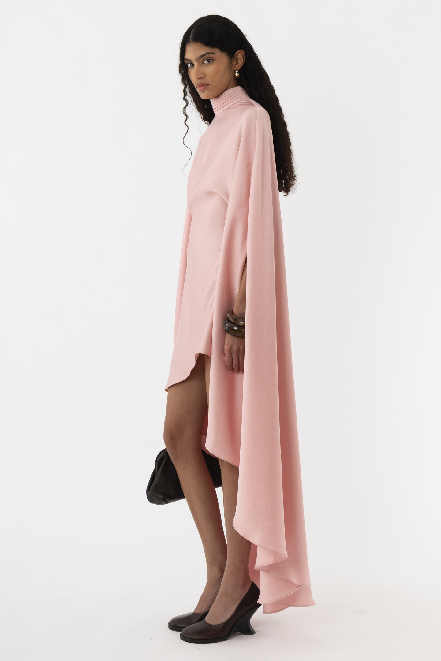 Poncho Turtleneck Maxi Dress