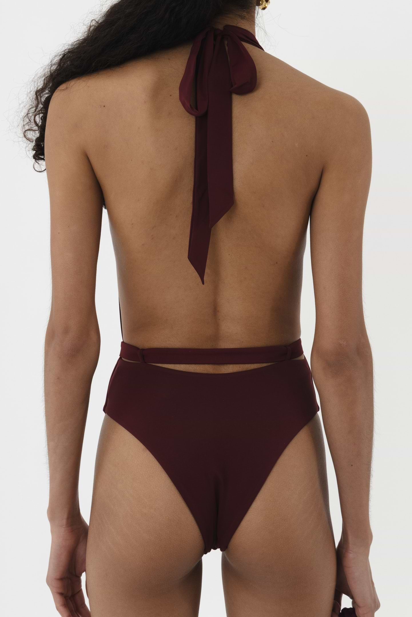 Draped Neck Swimsuit
