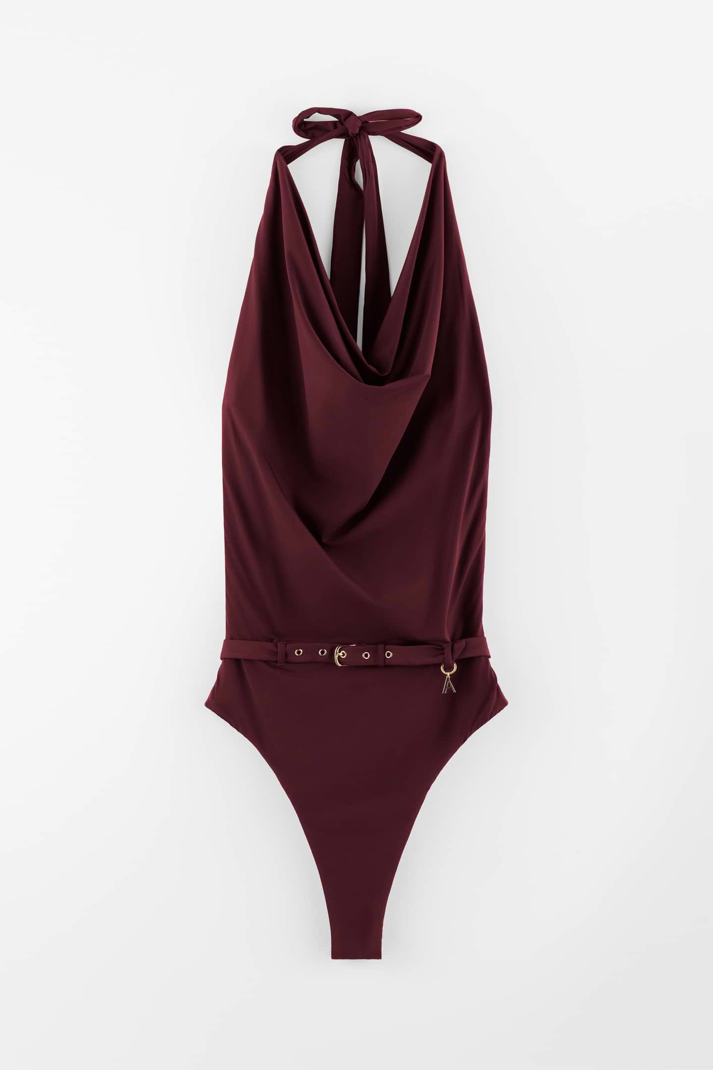 Draped Neck Swimsuit