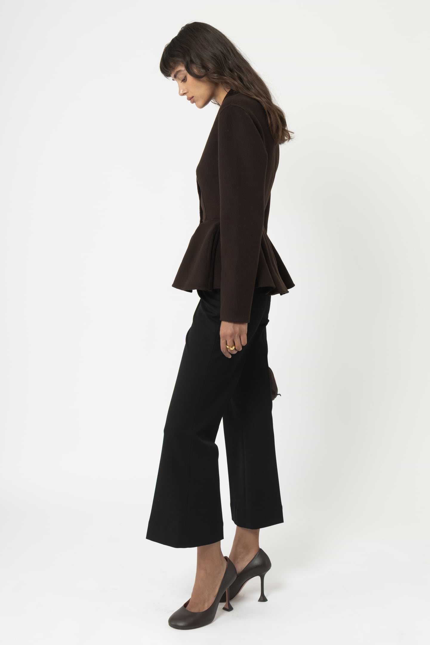 Wool peplum scarf jacket - Arakii