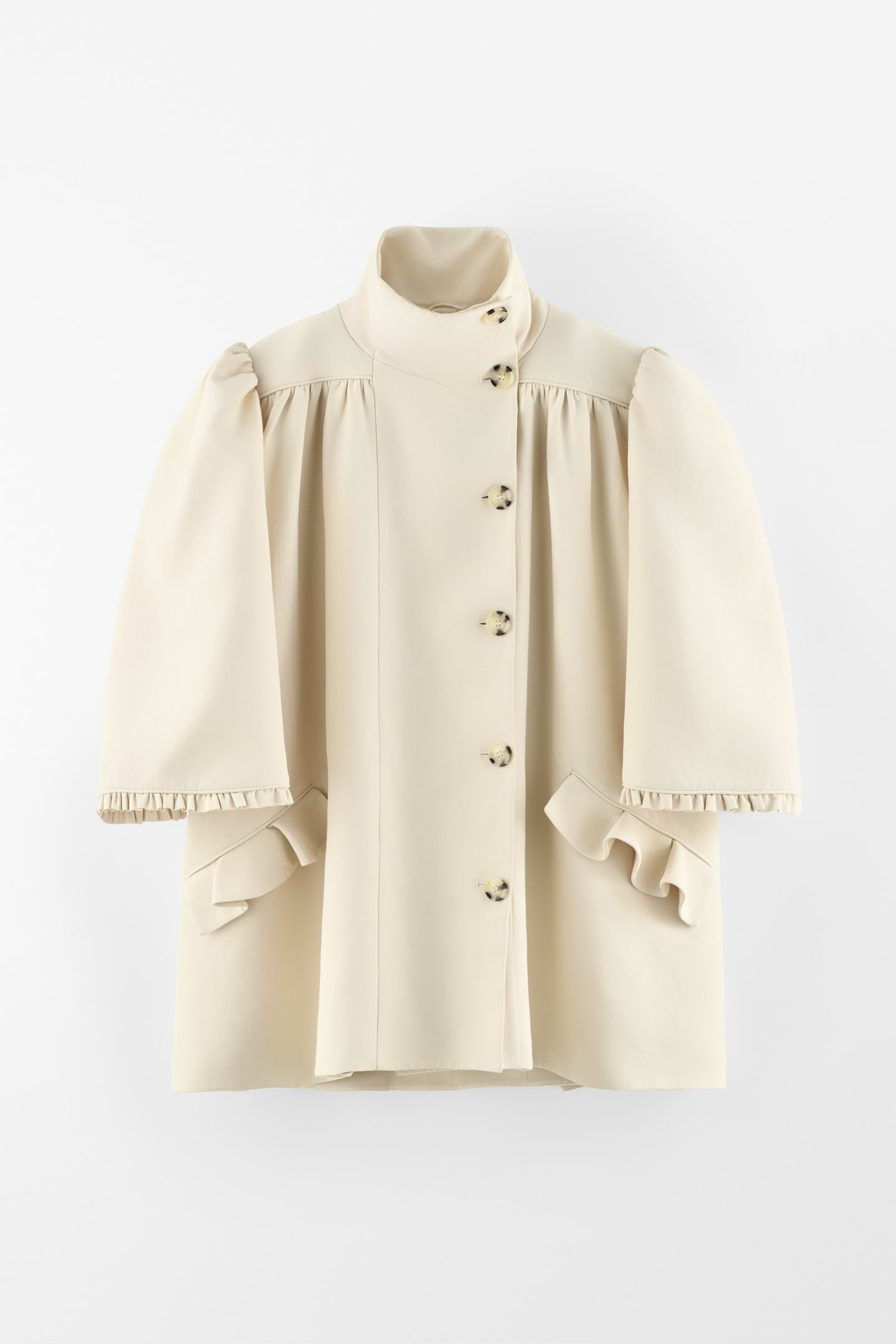 Pleated Frill Trench Coat