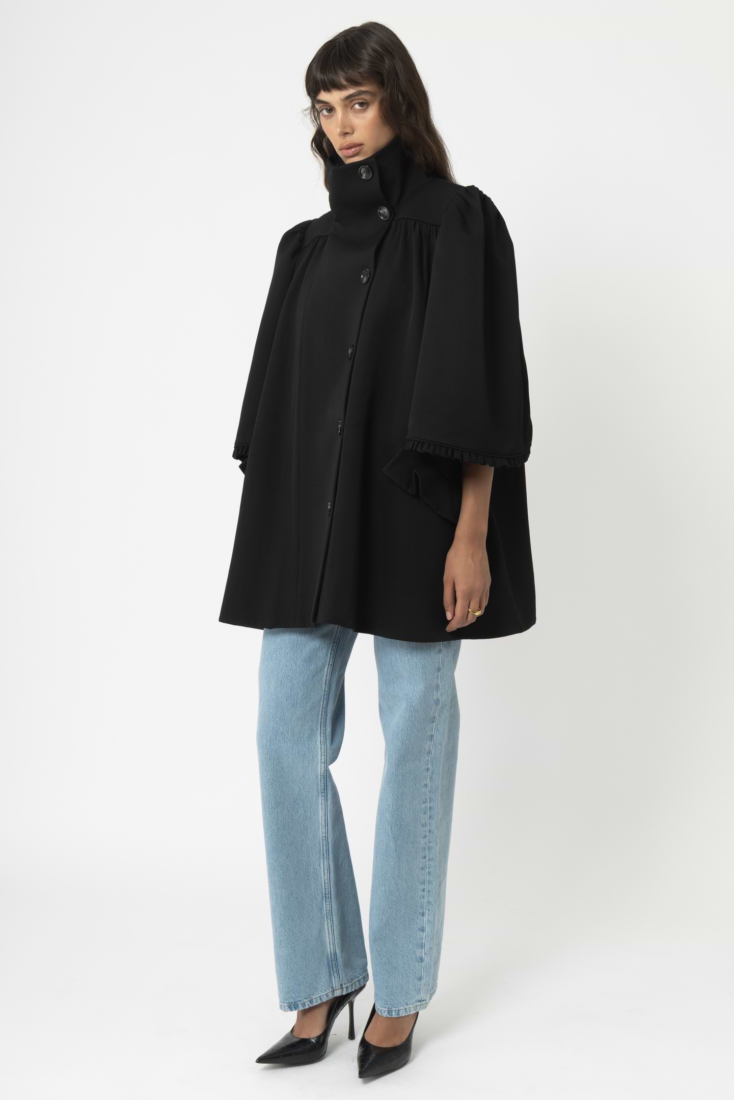 Pleated Frill Trench Coat