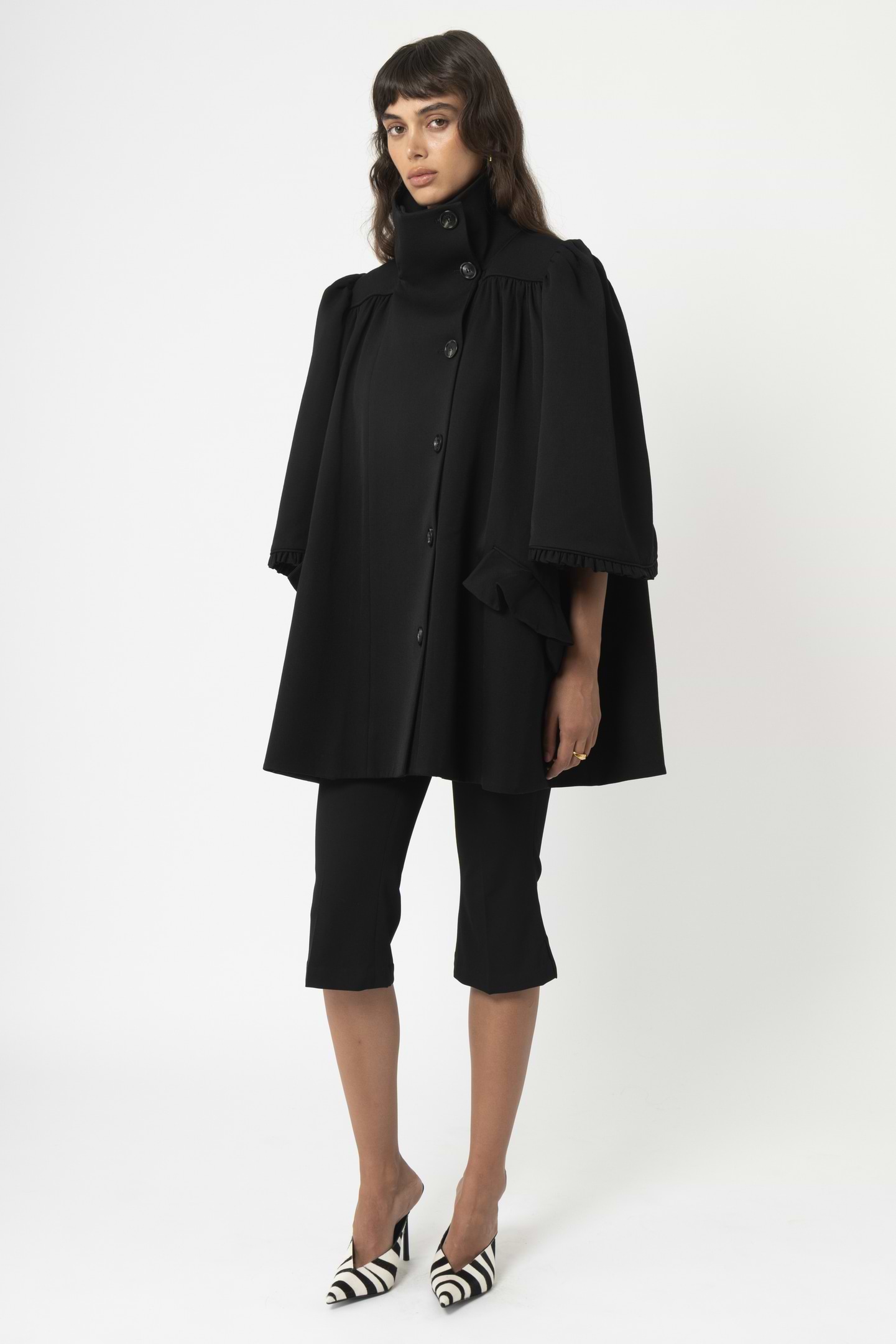 Pleated Frill Trench Coat