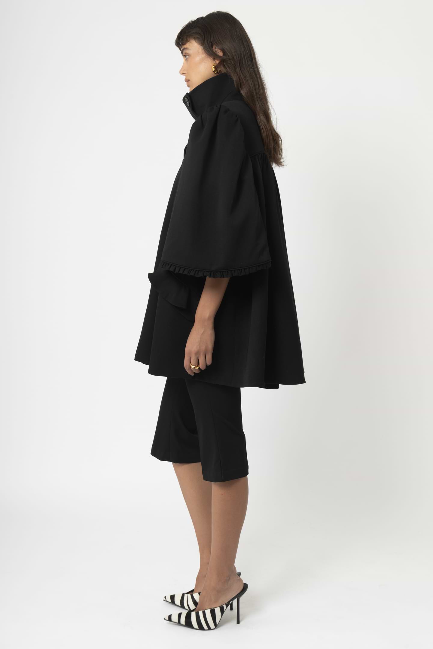 Pleated Frill Trench Coat