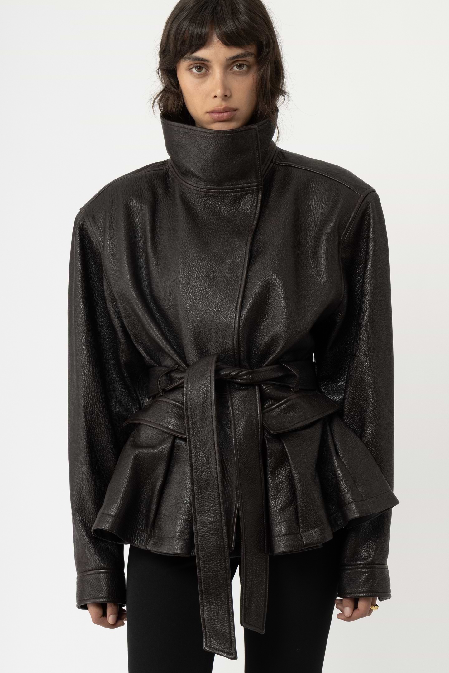 Belted Leather Jacket