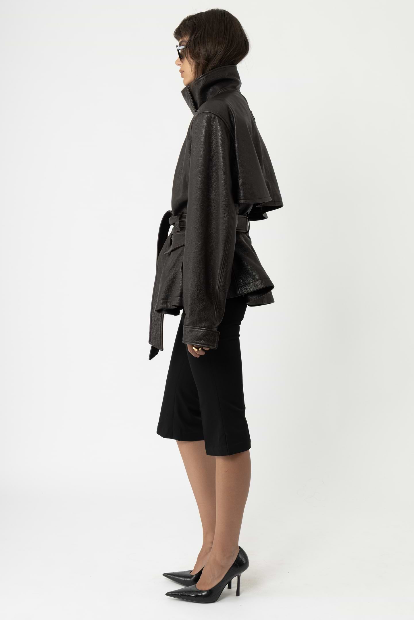 Belted Leather Jacket