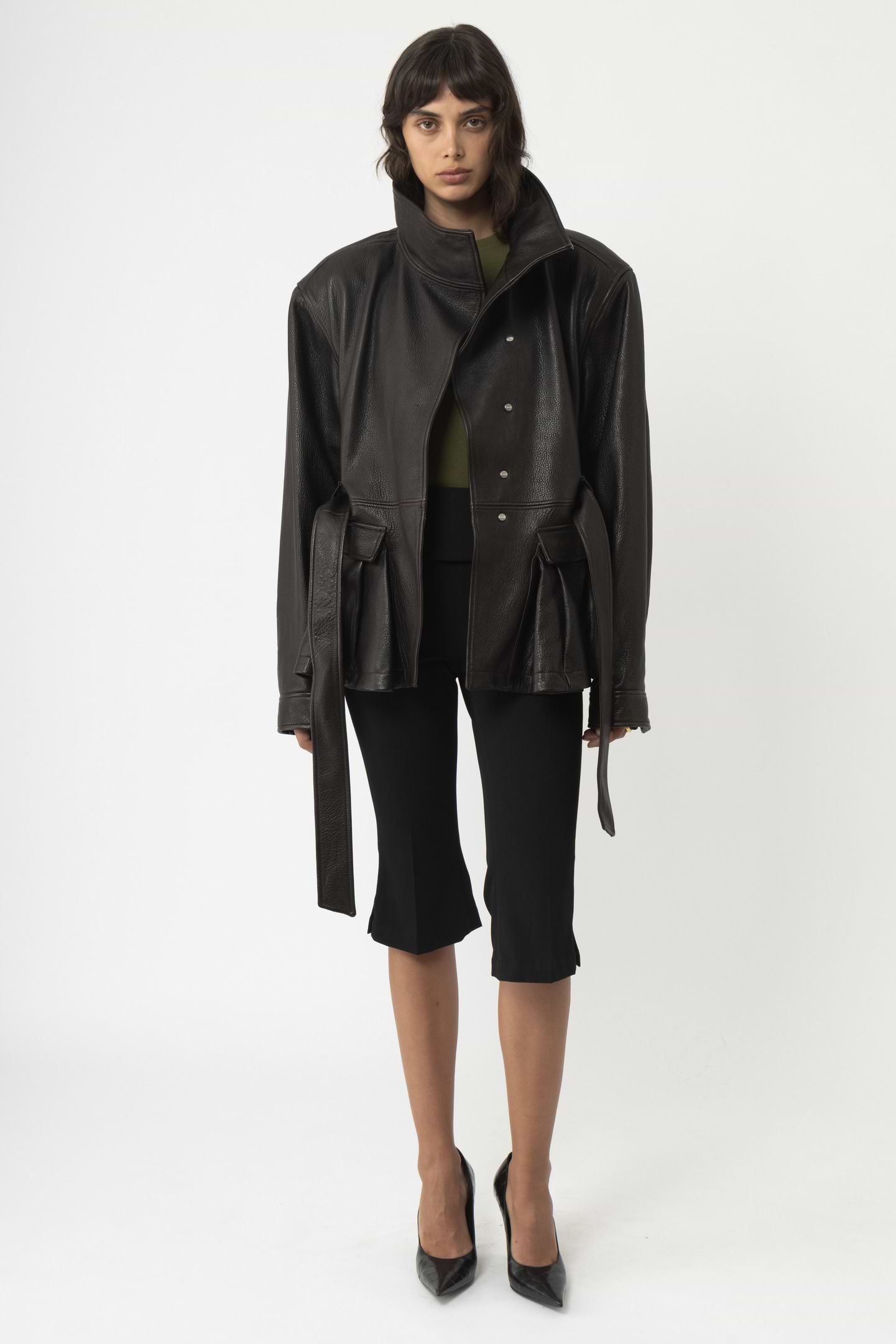 Belted Leather Jacket