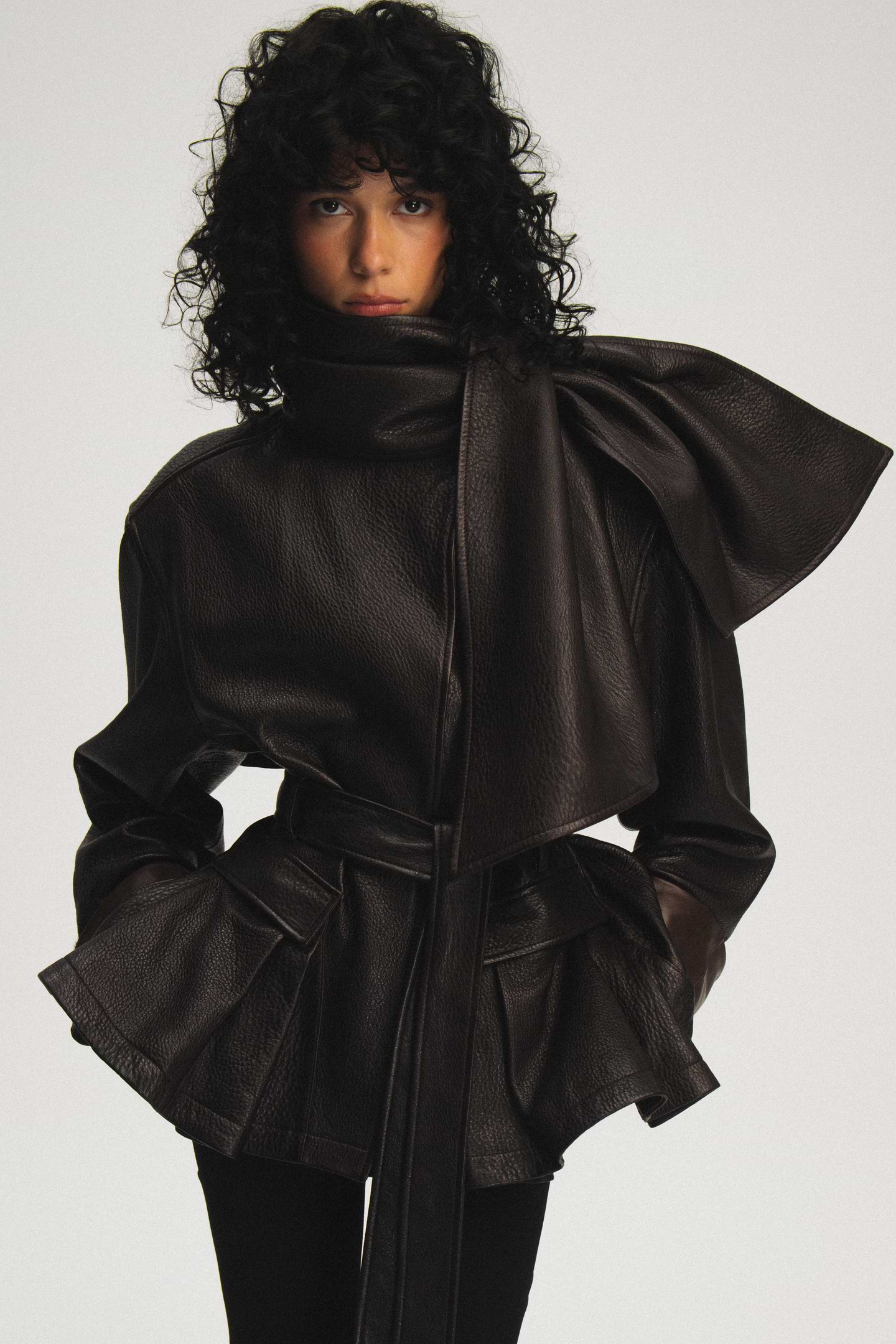 Belted Leather Jacket