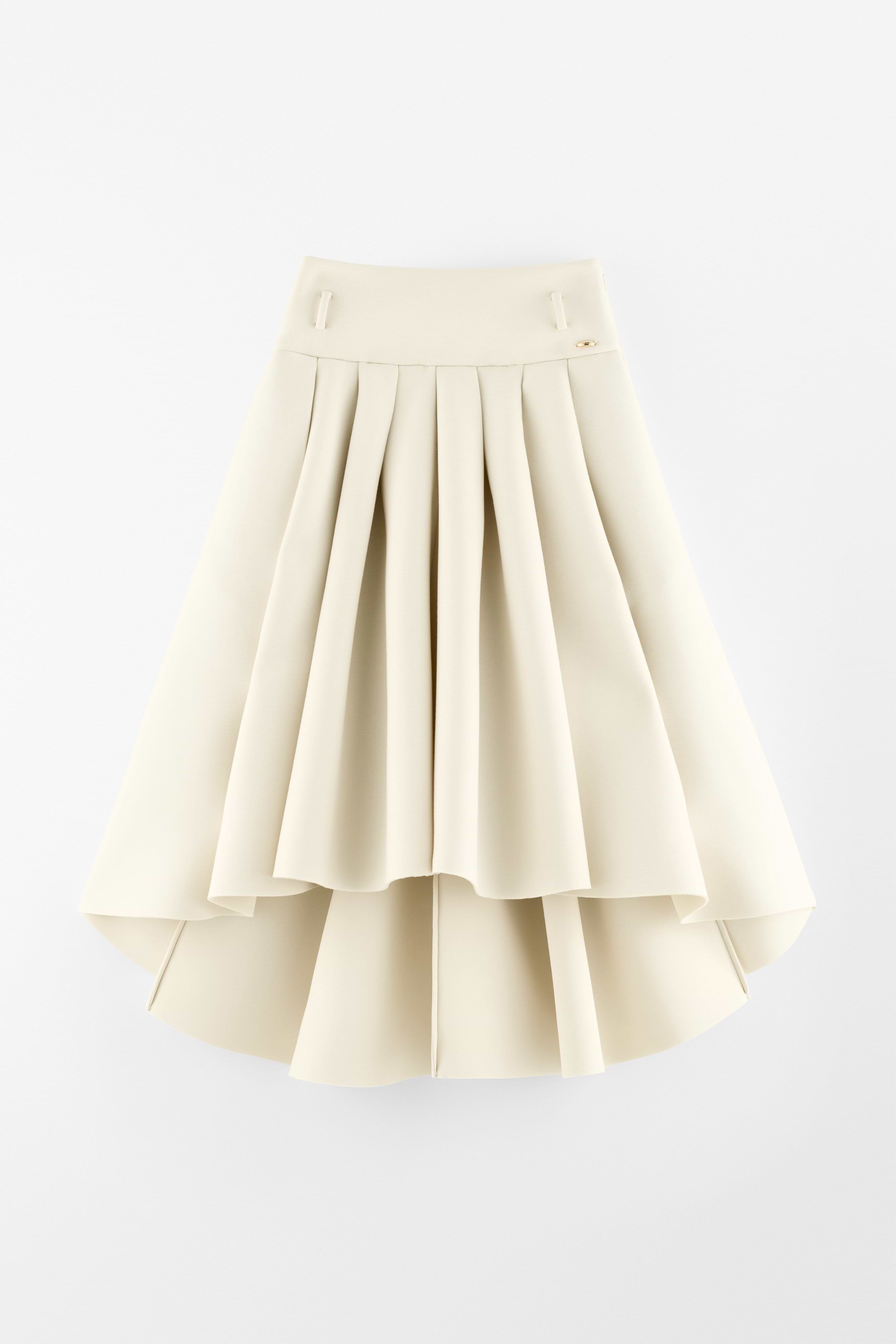 Box Pleat Scuba Skirt