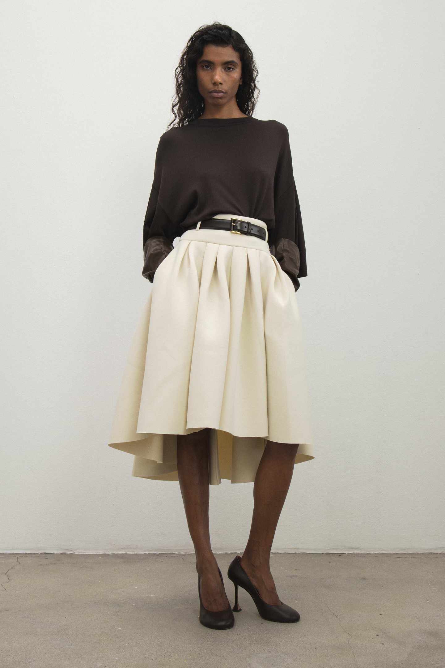 Box Pleat Scuba Skirt