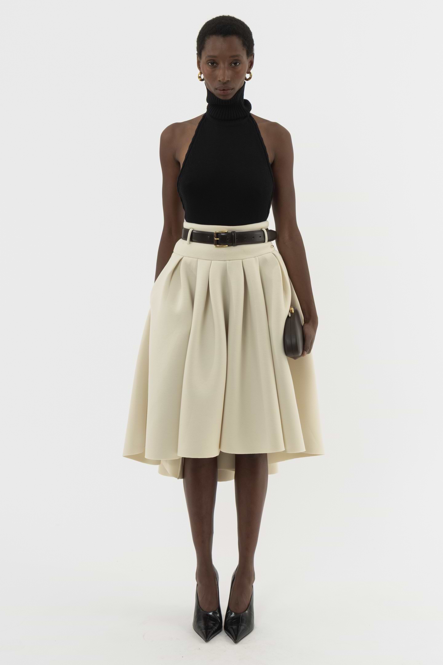Box Pleat Scuba Skirt