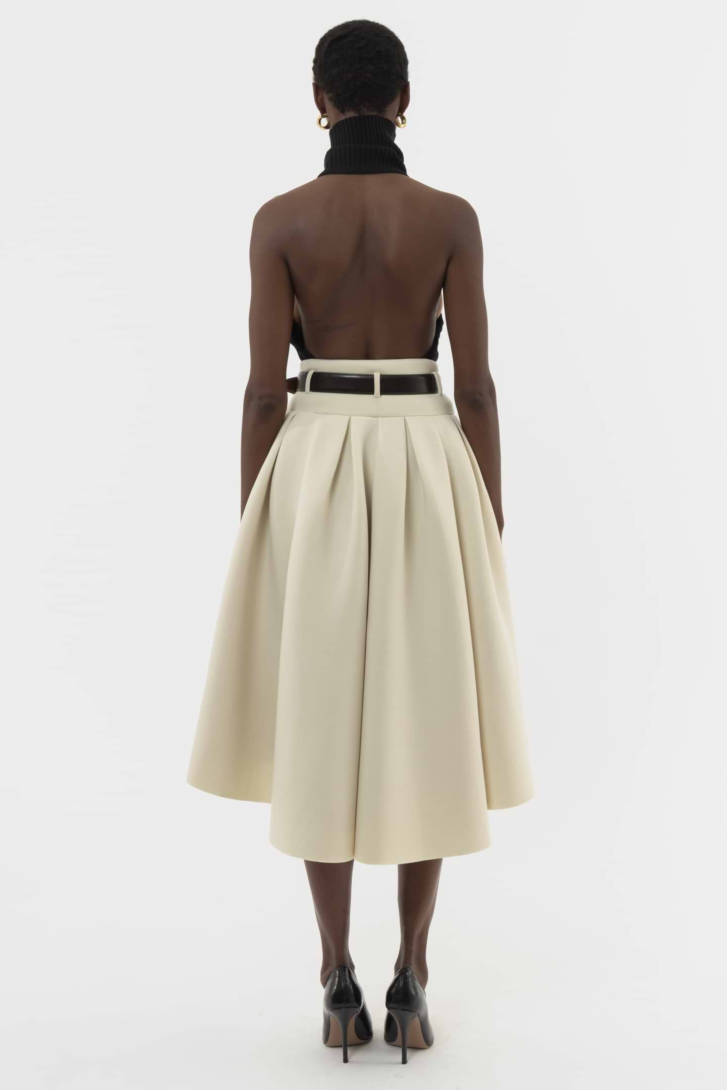 Box Pleat Scuba Skirt