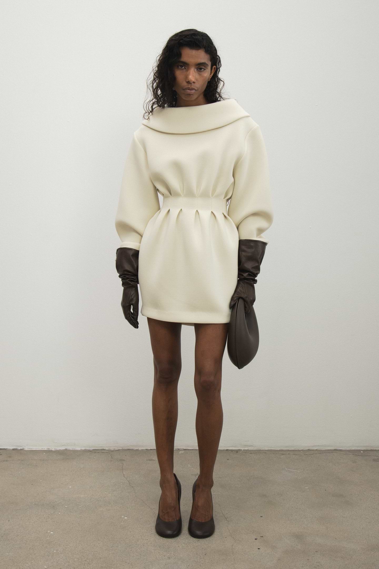 Wide Collar Mini Dress