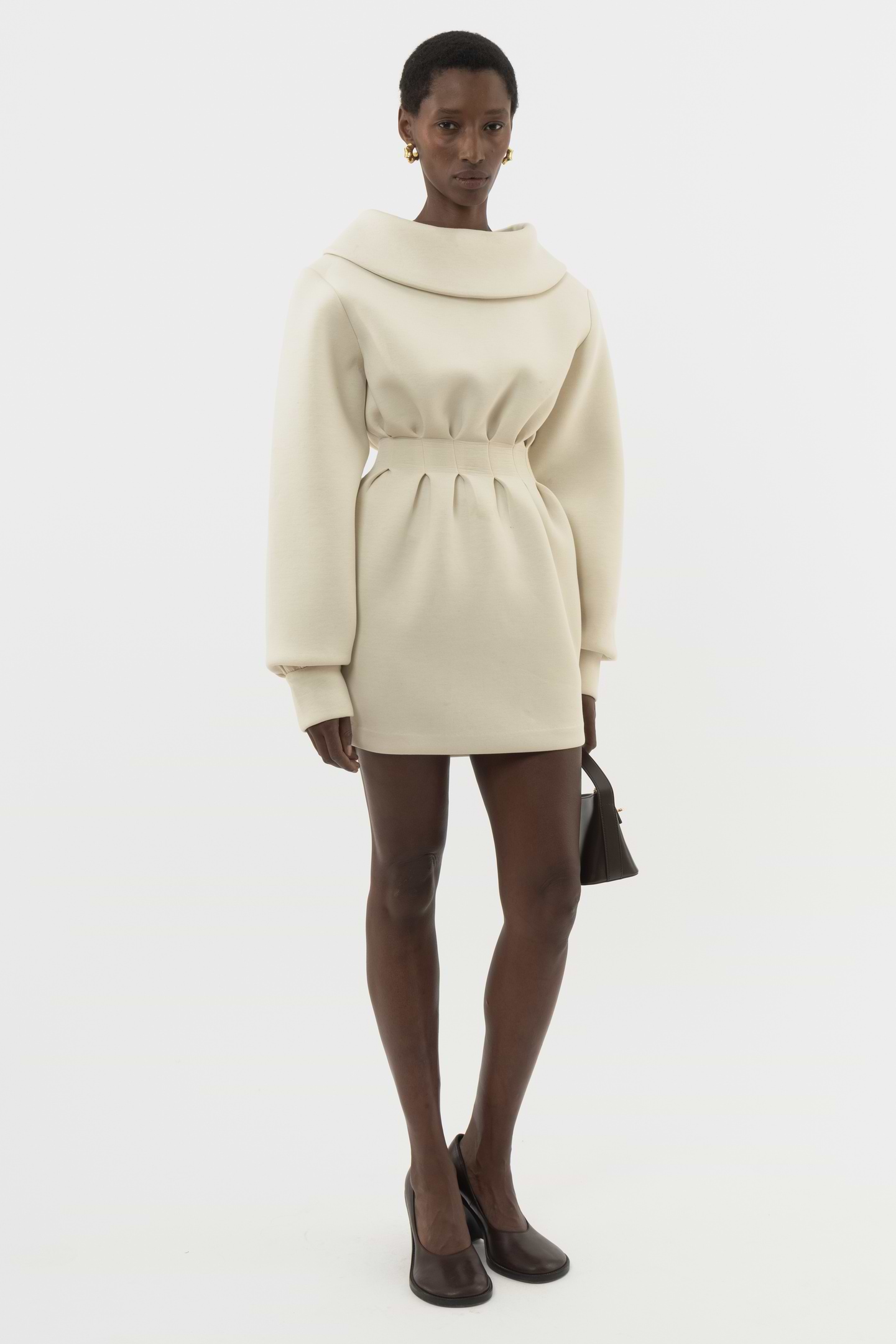 Wide Collar Mini Dress