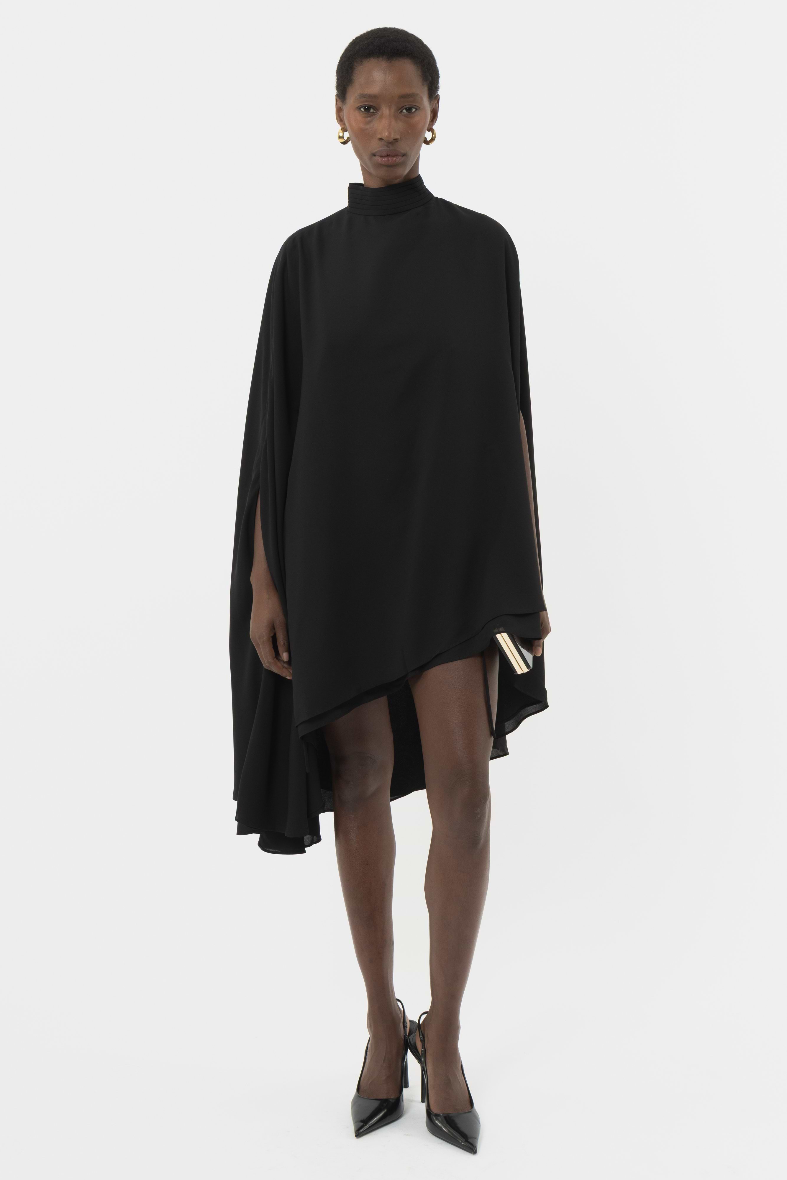 Poncho Turtleneck Dress