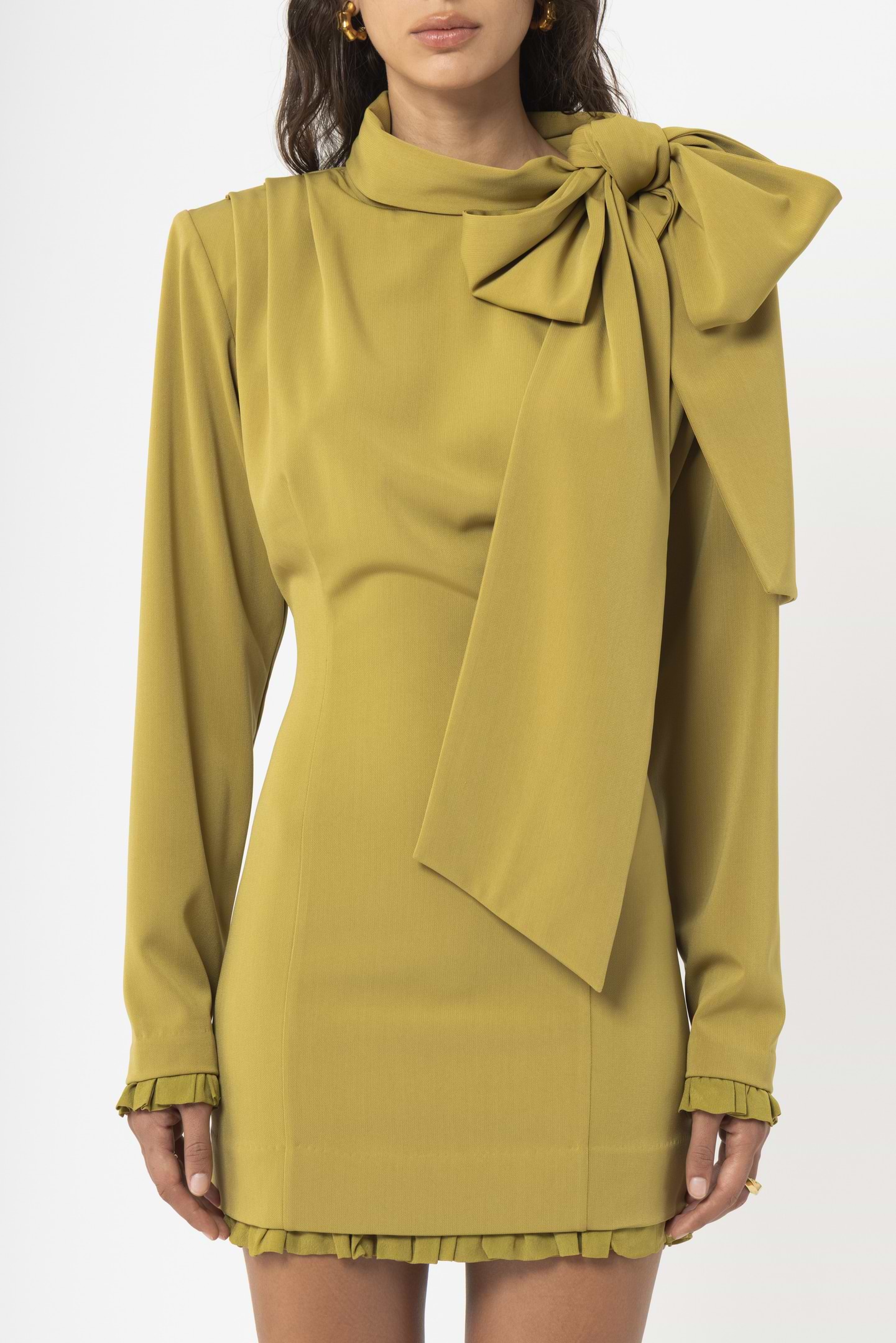 Draped High Neck Dress