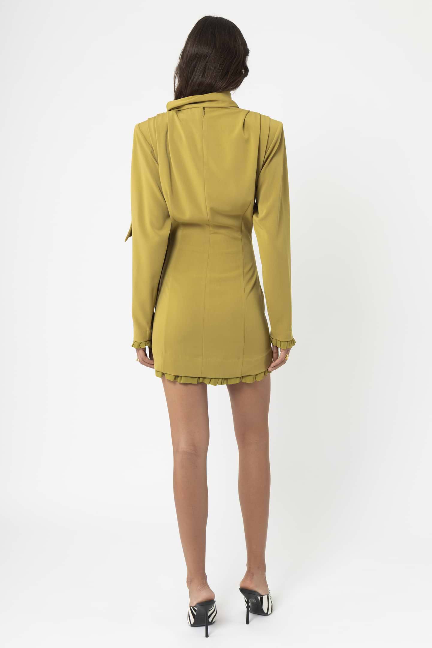 Draped High Neck Dress