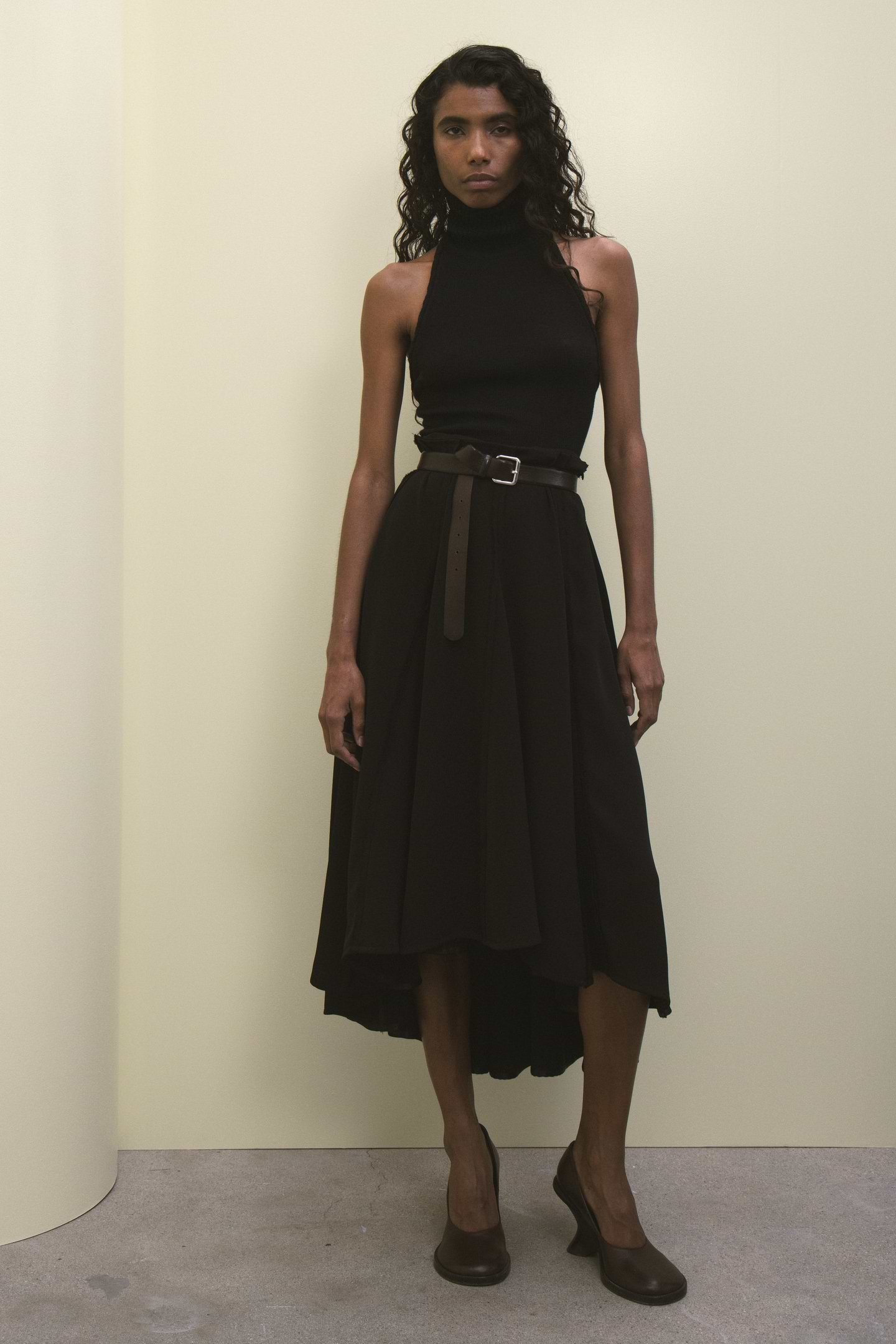 High Waist Panel Skirt
