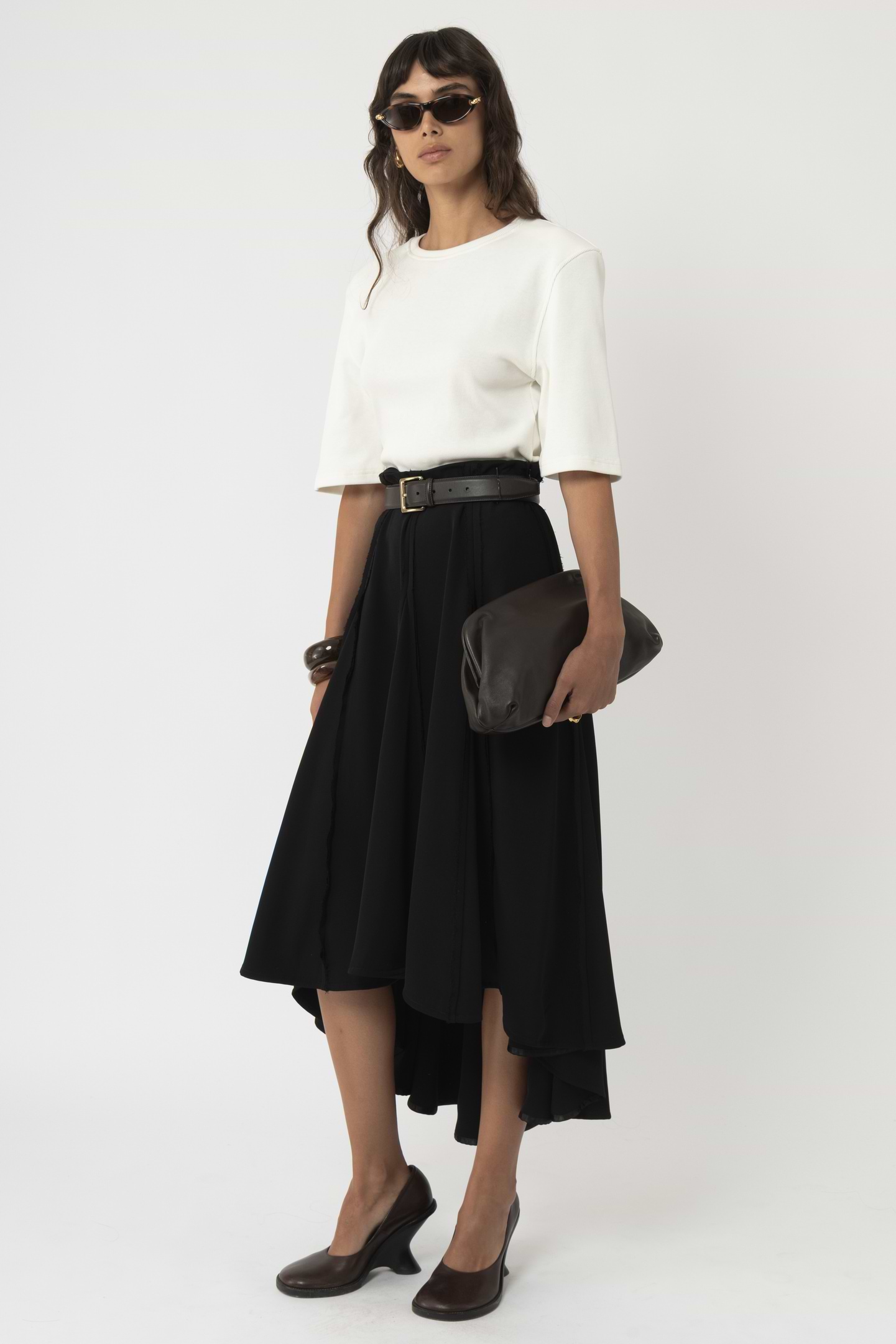 High Waist Panel Skirt