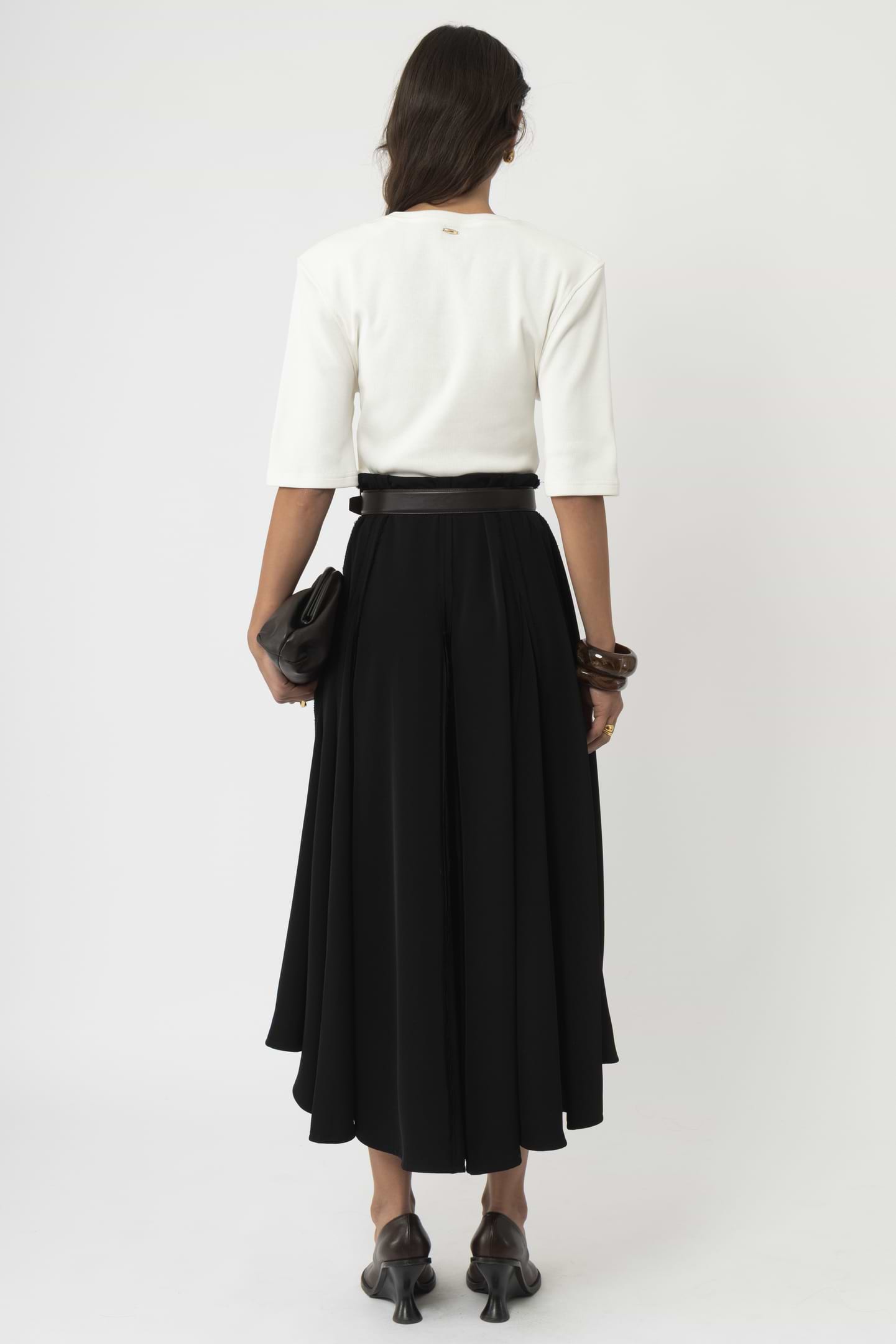 High Waist Panel Skirt