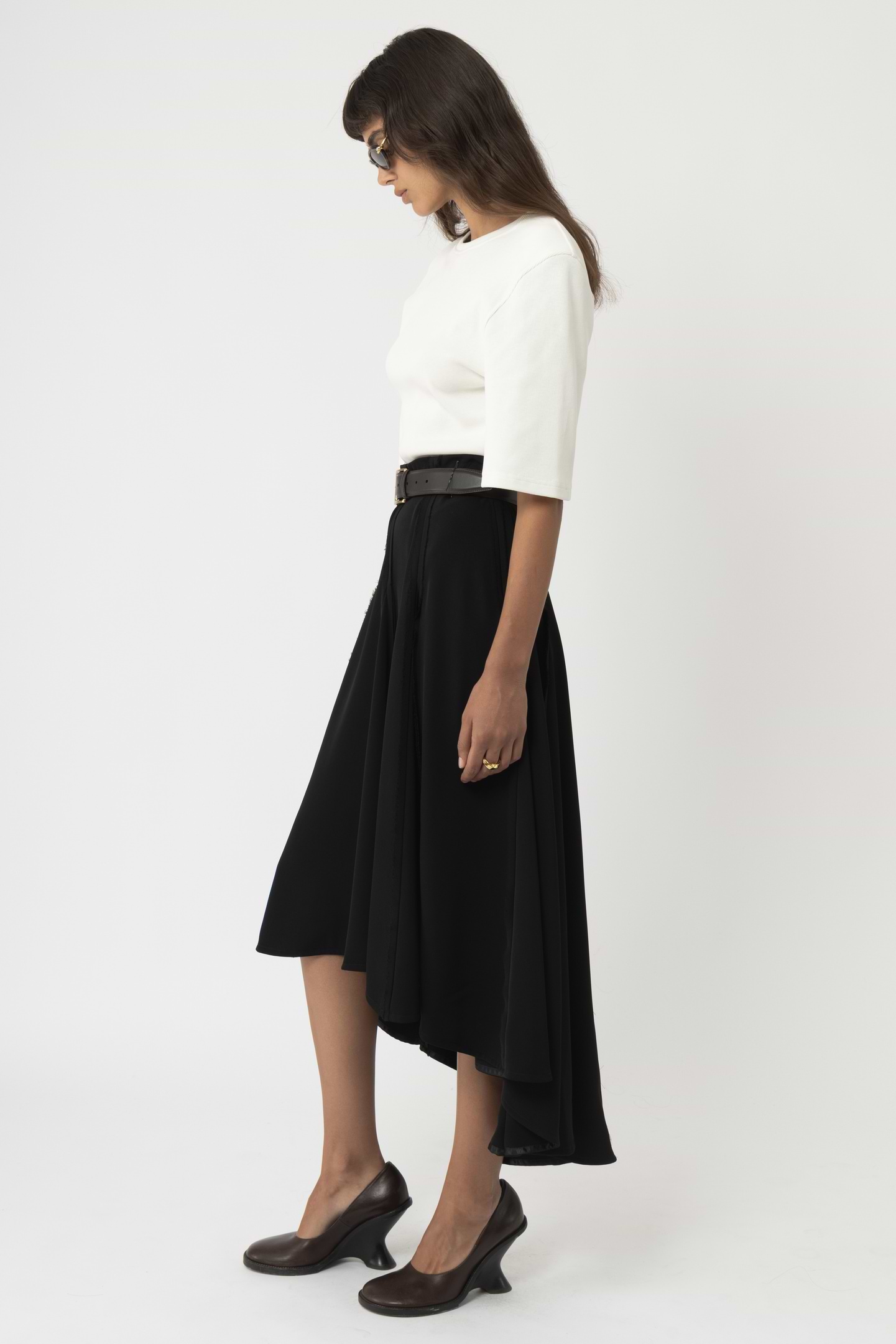 High Waist Panel Skirt