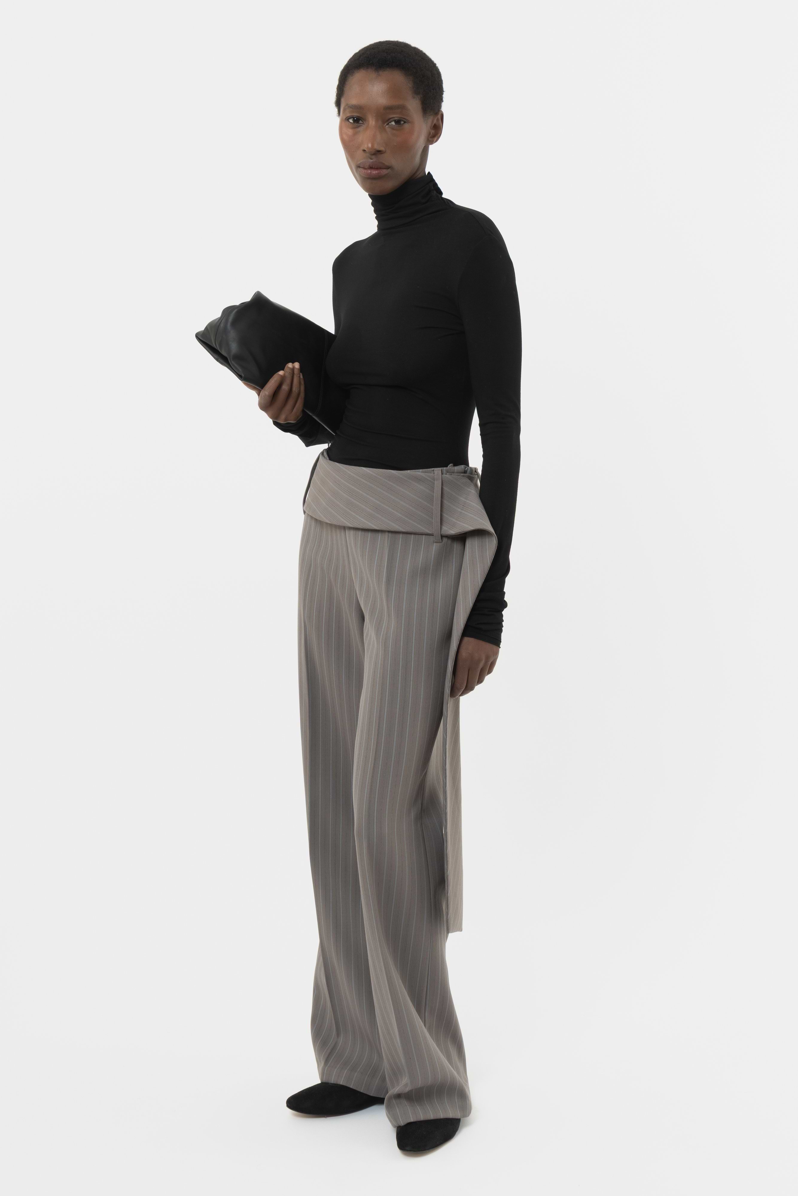Striped Belted Pants
