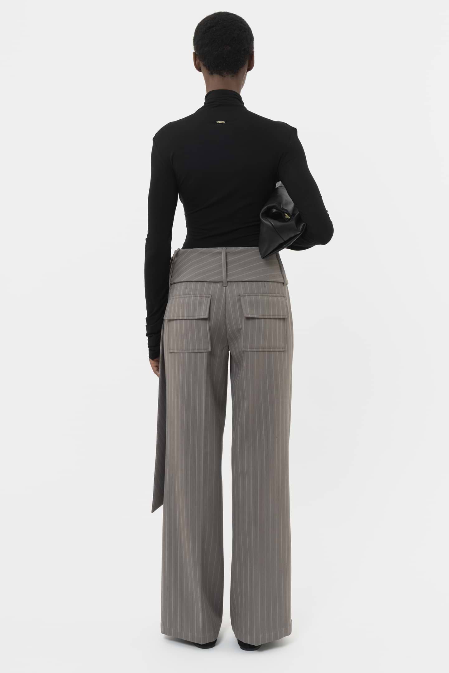 Striped Belted Pants