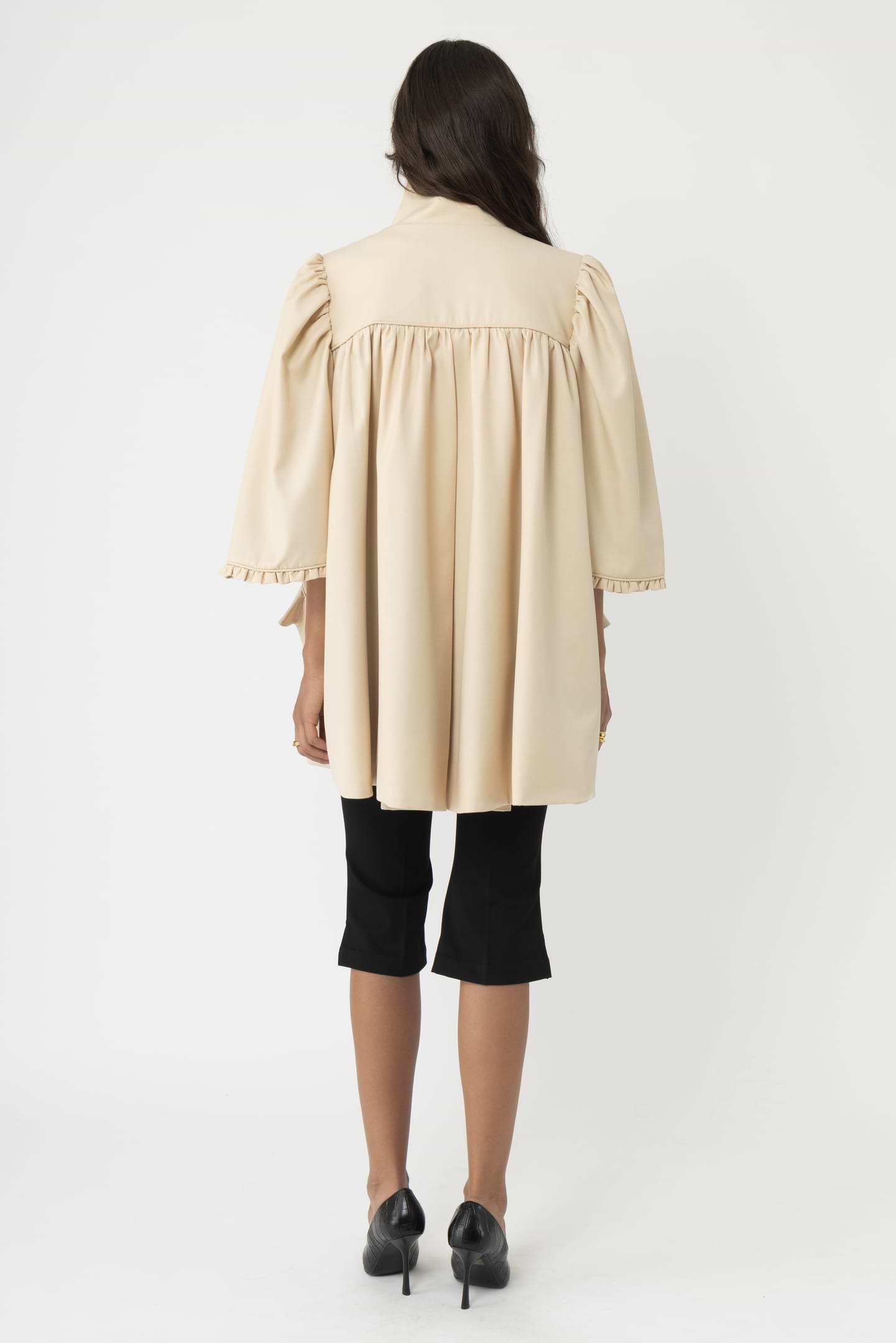 Pleated Frill Trench Coat