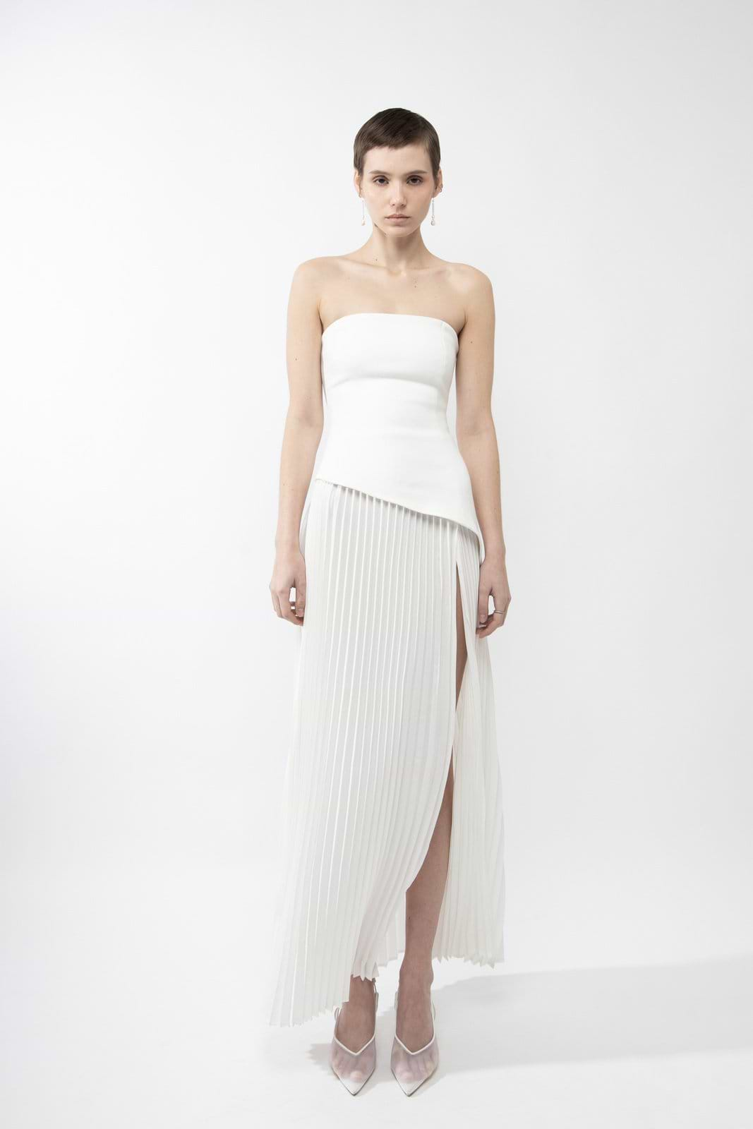 Pleated Slit Dress