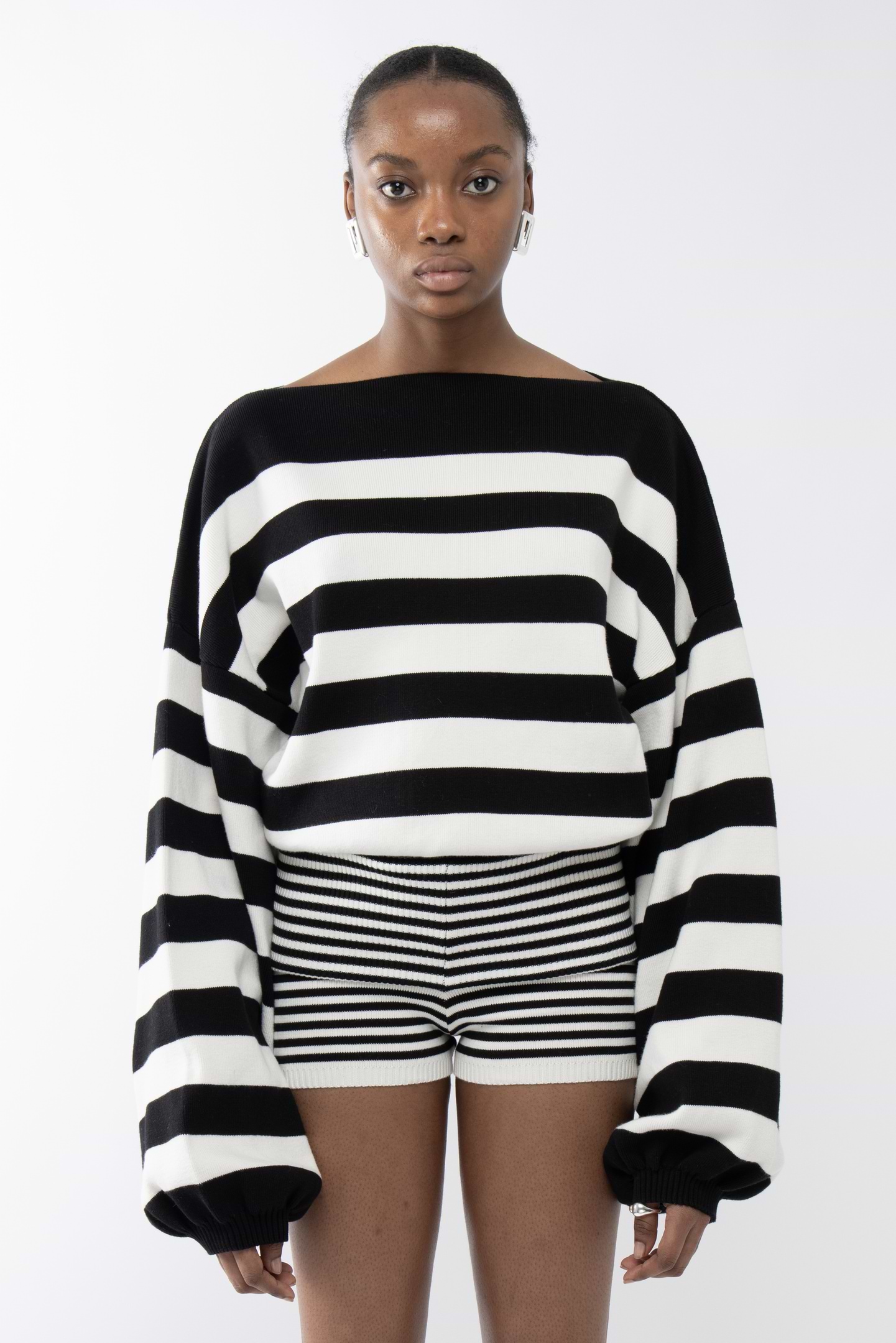 Striped Rib Shorts - Arakii