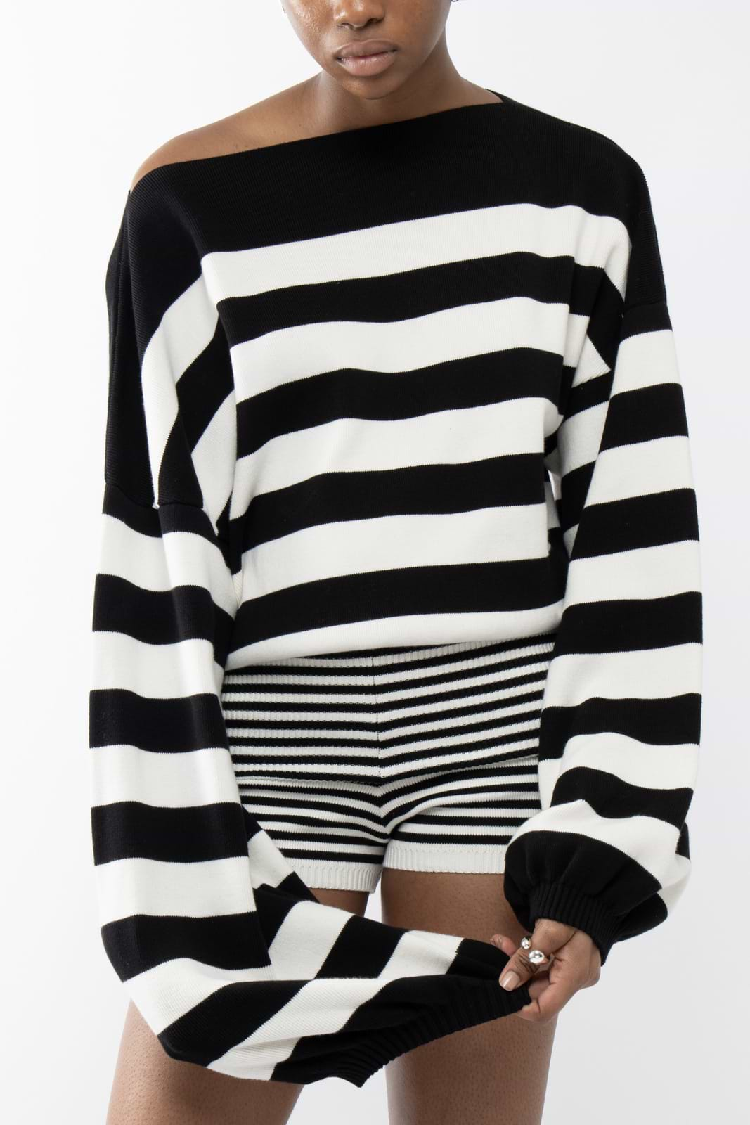 Striped Rib Sweater