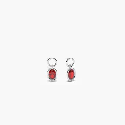 Redgem 925 Silver Stud Earrings for Women Natural Garnet Red 4X6