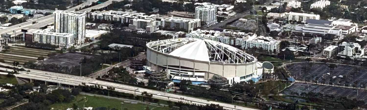 estadio Tampa Bay Rays despues del huracan