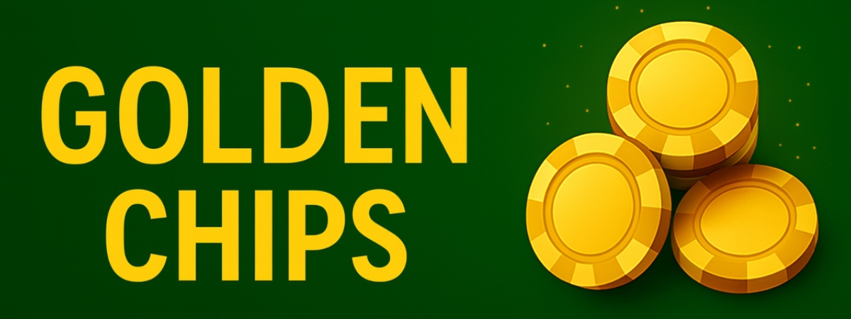 Fichas doradas para juegos de casino como ruleta y blackjack