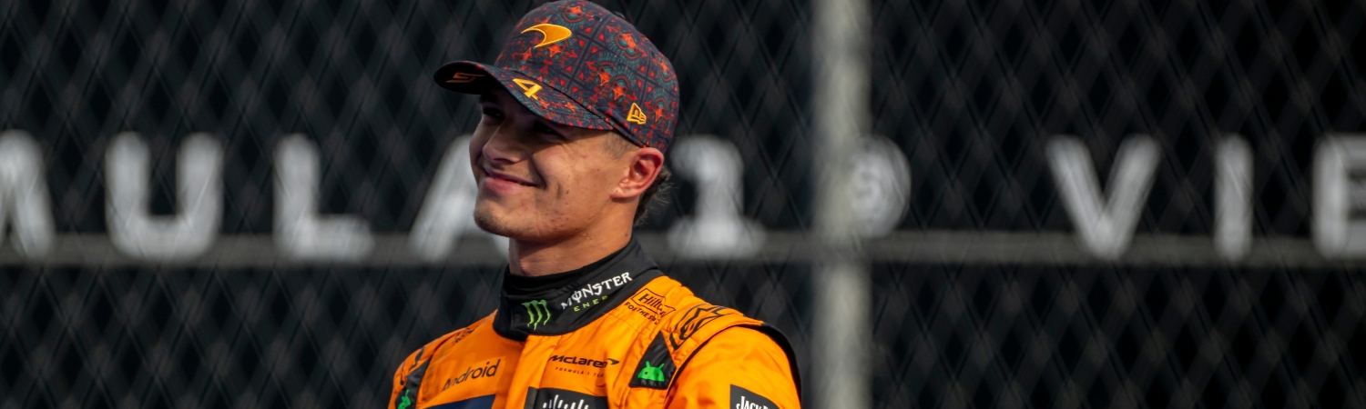 Lando Norris celebrando su triunfo en la ultima GP en Mexico 26 oct 2025 Autodromo hnos rodriguez
