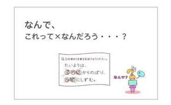 ＜電通報における箸休め的な連載＞

４コマアイデア「ちょっといいカモ」

#007「テストの○×って・・・？」