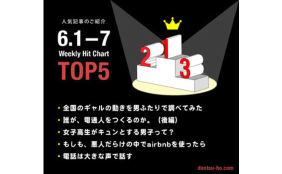 【人気記事TOP5】 6月8日～15日