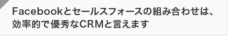 Facebookとセールスフォースの組み合わせは、効率的で優秀なCRMと言えます