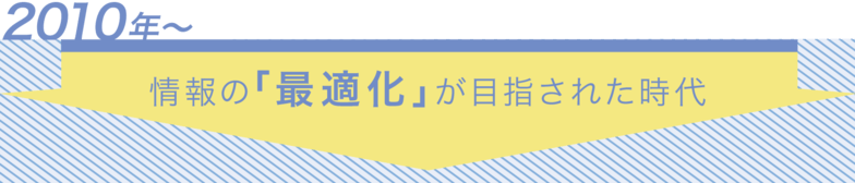 2015年～2010年～ 情報の「最適化」が目指された時代