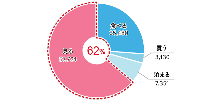 中国人の北海道観光における“見る”の投稿割合