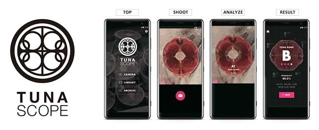 「TUNA SCOPE™」ロゴマークとアプリ画面