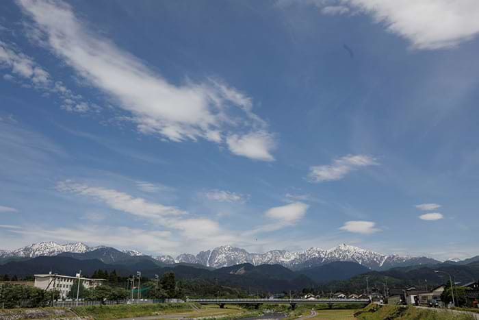 日本百名山の一つ、剱岳。上市町と立山町にまたがっている。標高2999メートル。