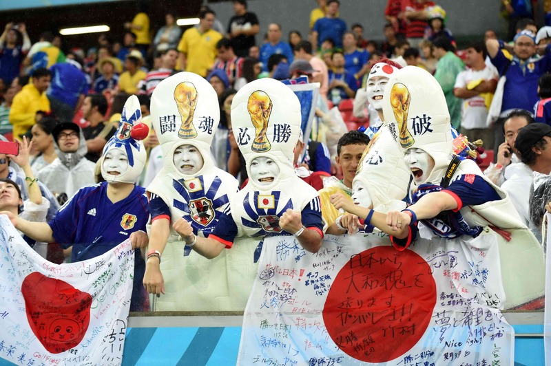 サッカーのワールドカップ（Ｗ杯）ブラジル大会_日本を応援する人たち