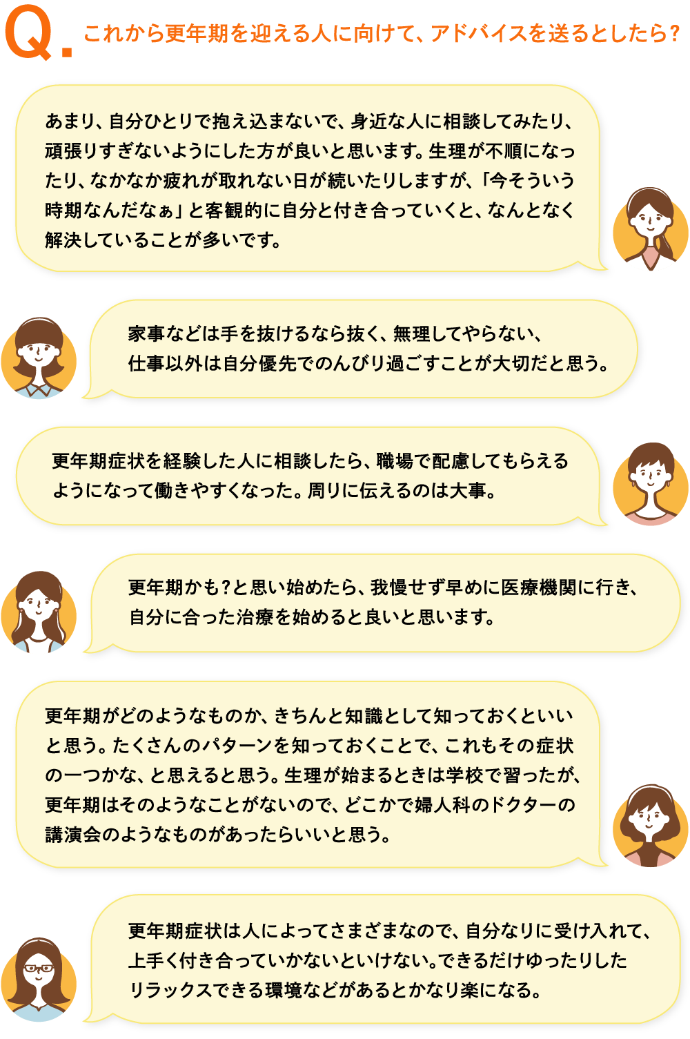 これから更年期を迎える世代へのアドバイス