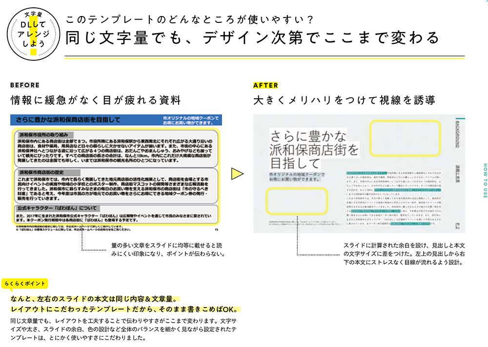 同じ文字量でも、デザイン次第でここまで変わる