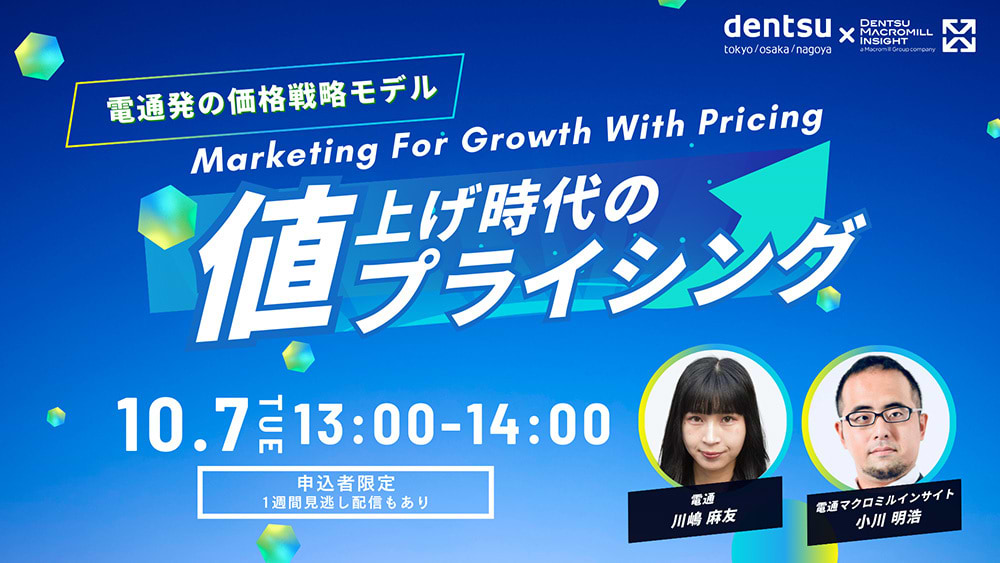 「値上げ時代のプライシング ～電通発の価格戦略モデル『Marketing For Growth With Pricing』～」