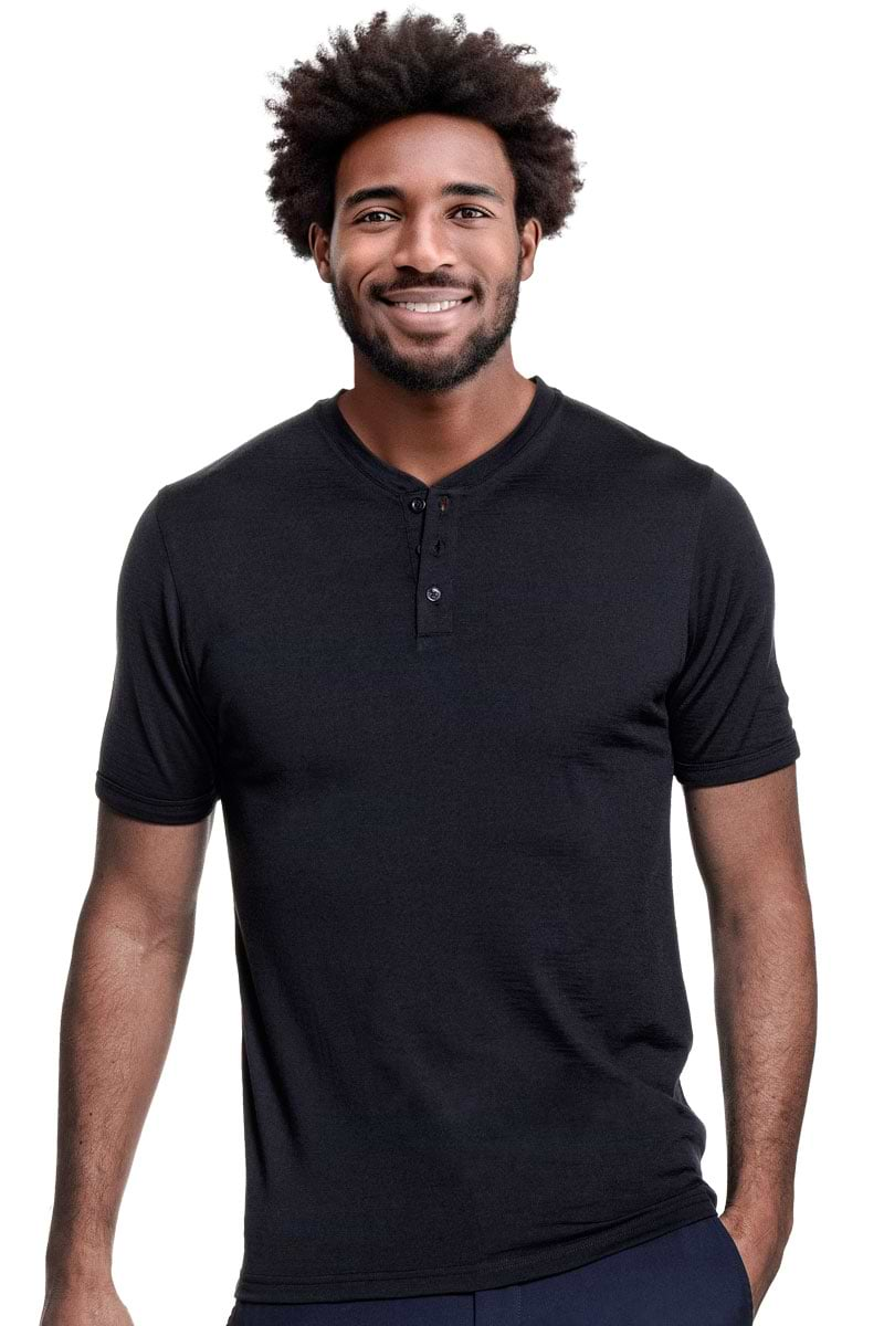 Shirt Henley Short Sleeve Very Dark Navy