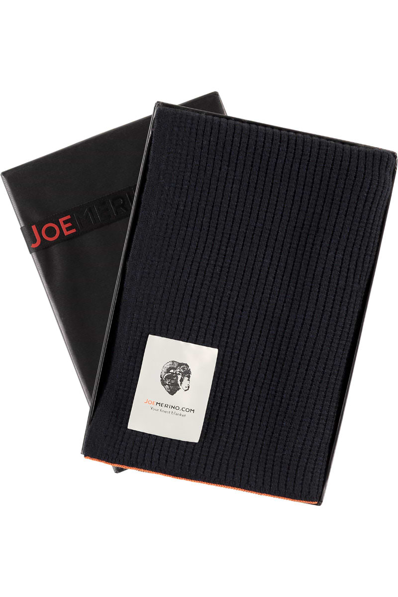 Yak wool blanket for men made of Merino wool in Dark blue