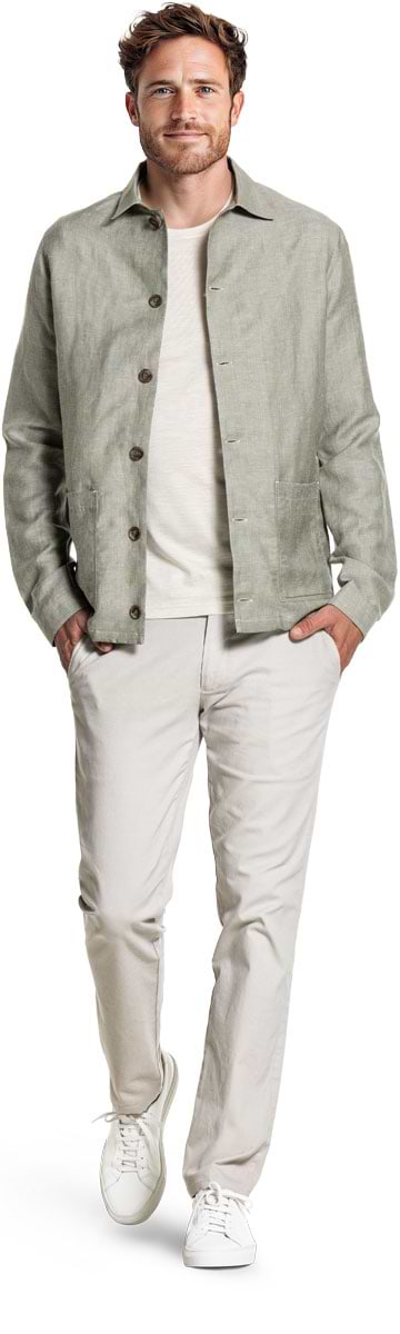 Joe Wool Linen Jacket Olive Green