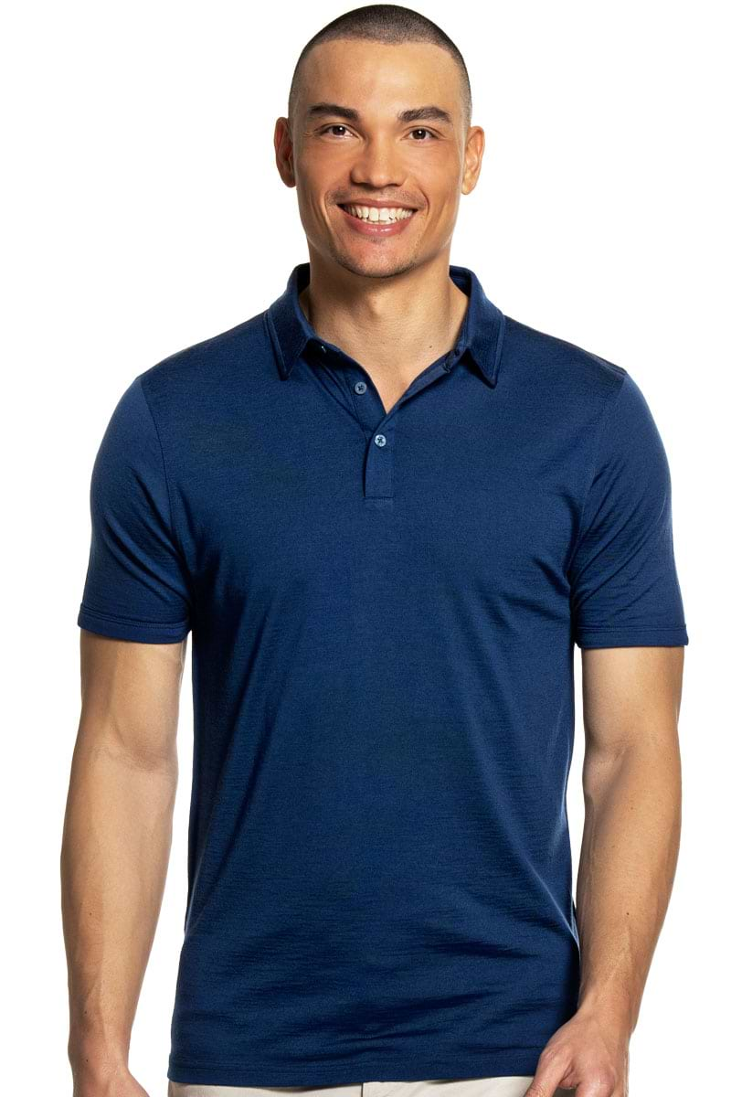 Shirt Polo Short Sleeve Extra Long Bright Blue